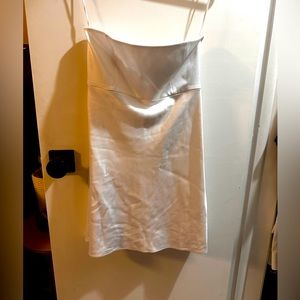 Women white dress. Straps were removed